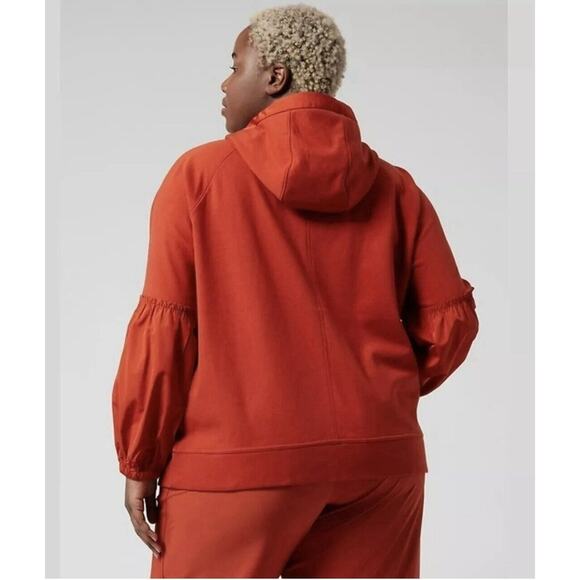 Athleta Womens On My Way Triumph Hoodie Full Zip Sweatshirt Rust Orange Size XL - Picture 4 of 9